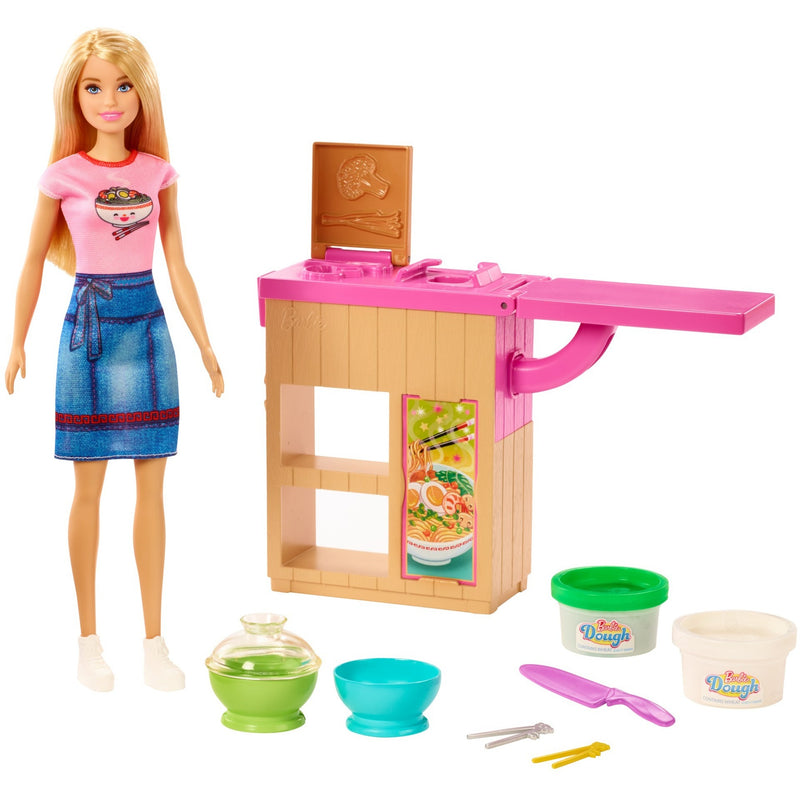 Load image into Gallery viewer, Barbie noodle bar speelset en pop