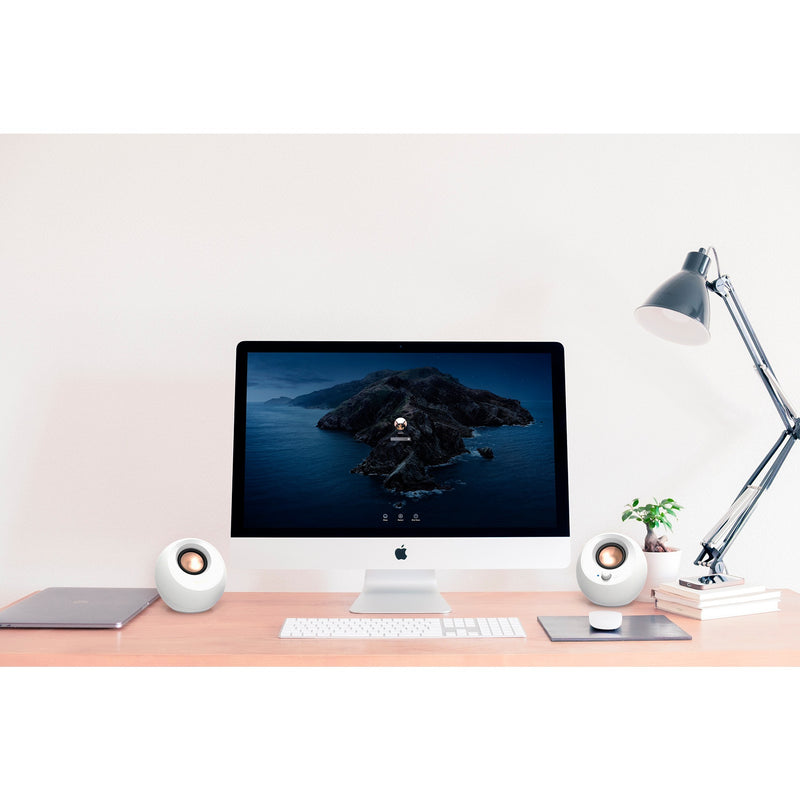 Load image into Gallery viewer, Creative pebble v3 pc-luidspreker (wit, bluetooth, usb-c, aux)