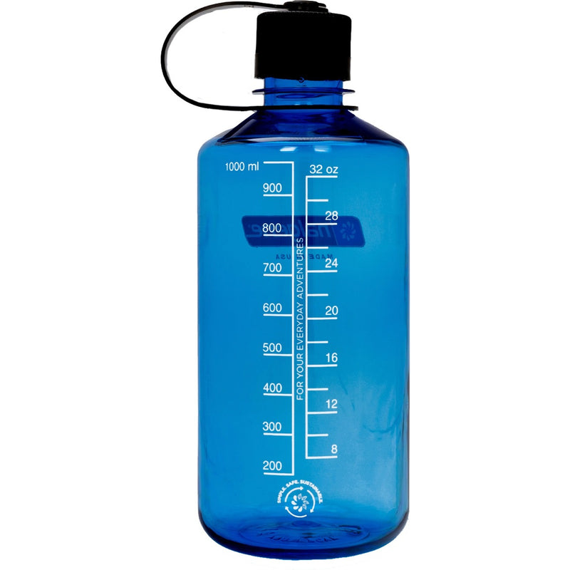 Load image into Gallery viewer, Nalgene drinkfles “narrow mouth sustain” 1 liter, 32oz (transparant blauw)