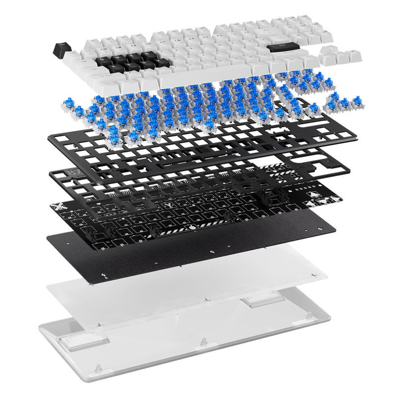 Load image into Gallery viewer, Pulsar pcmk 2he tkl mechanical gaming keyboard (wit, us lay-out (qwerty), 80% (tkl), rgb, pbt double-shot keycaps, hot-swap)