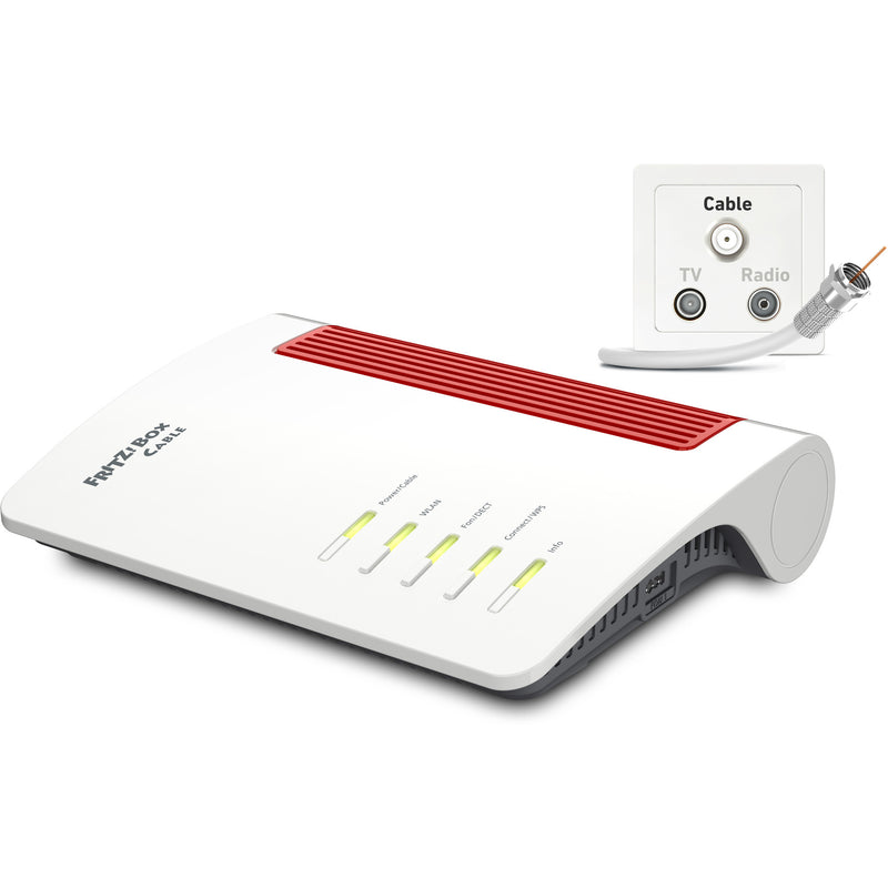Afbeelding laden in galerijviewer, Fritz! box 6670 cable edition international router (wit rood)