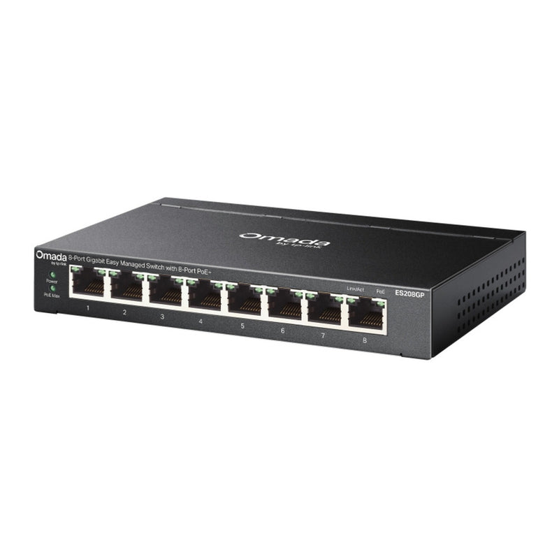 Load image into Gallery viewer, Tp-link omada es208gp 8-poort gigabit easy managed switch (zwart, 8x poe+)
