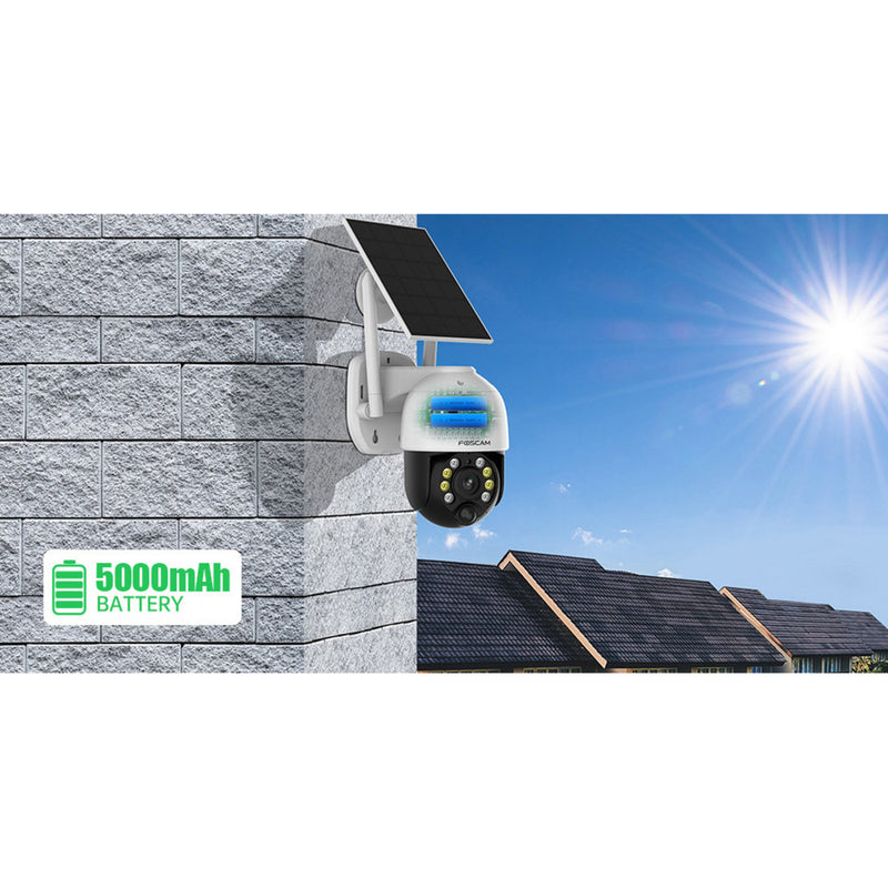 Afbeelding laden in galerijviewer, Foscam b4, 100% draadloze 2k 4mp pan tilt batterijcamera (wit)