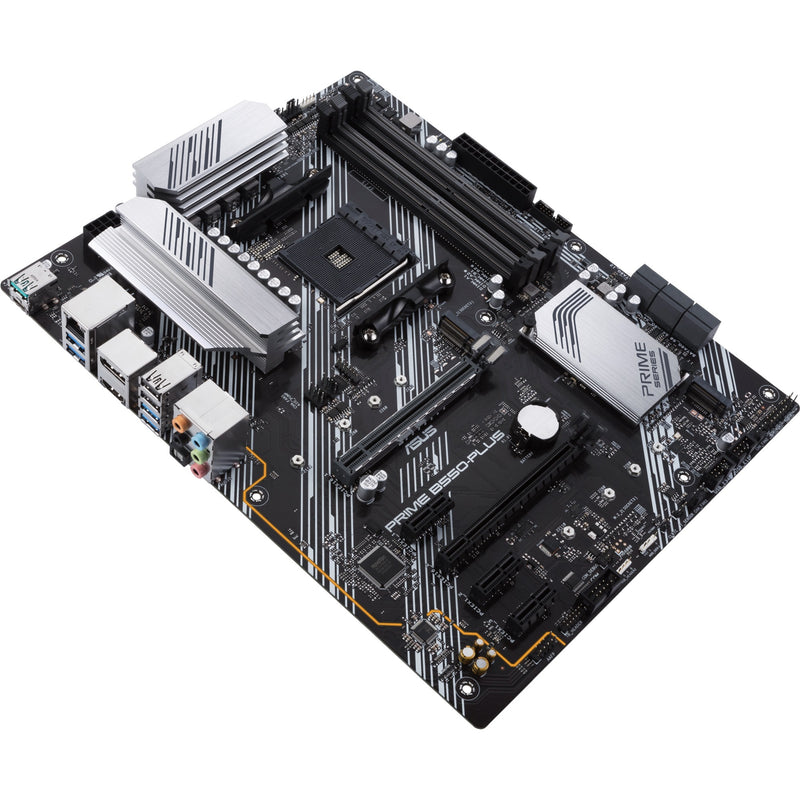Load image into Gallery viewer, Asus prime b550-plus socket am4 moederbord (zwart zilver, raid, gb-lan, sound, atx)