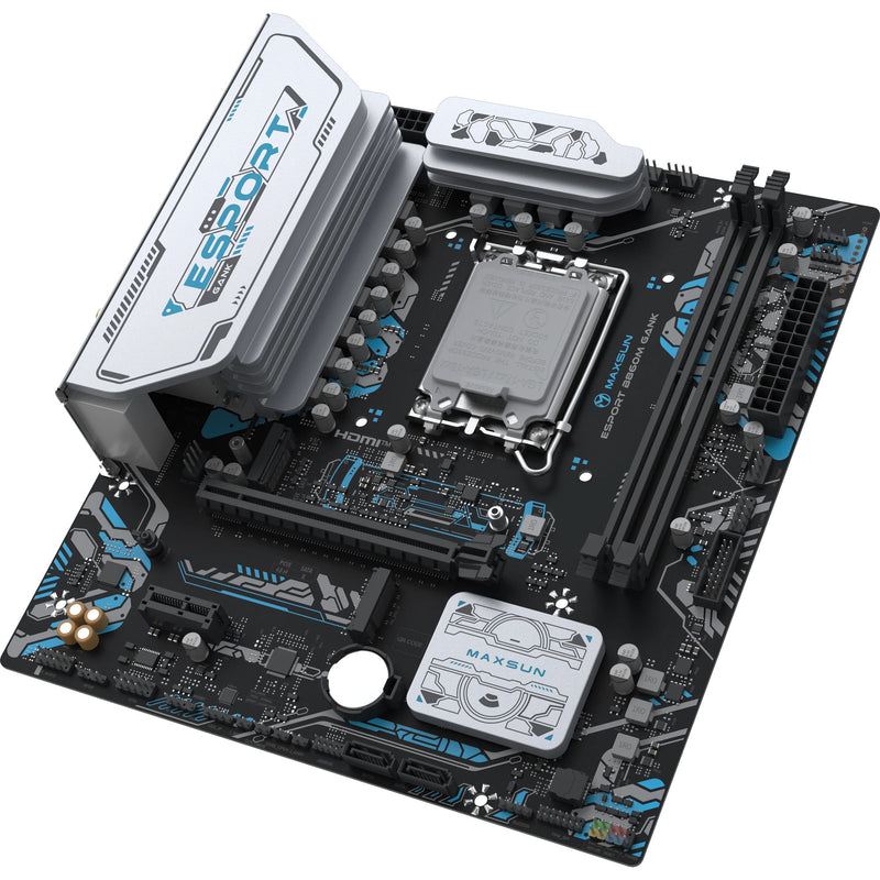 Afbeelding laden in galerijviewer, Maxsun ms-esport b860m gank wifi socket 1851 moederbord (zwart, raid, gb-lan, wlan, bt, sound, µatx)