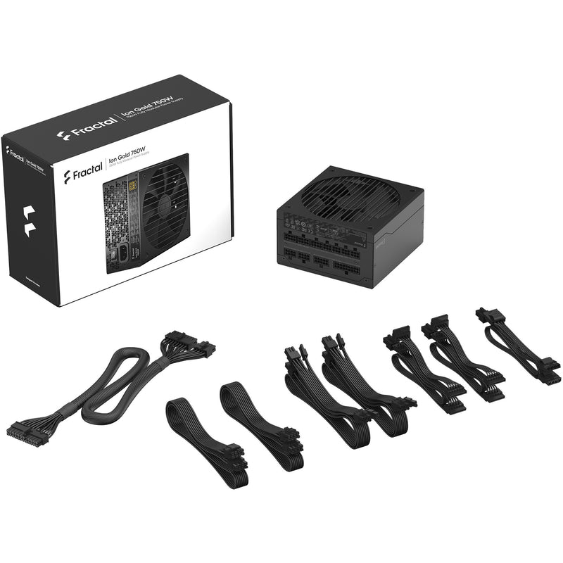 Afbeelding laden in galerijviewer, Fractal design ion gold 3 modulaire 750 watt voeding (zwart, 1x 12v-2x6, 3x pcie)