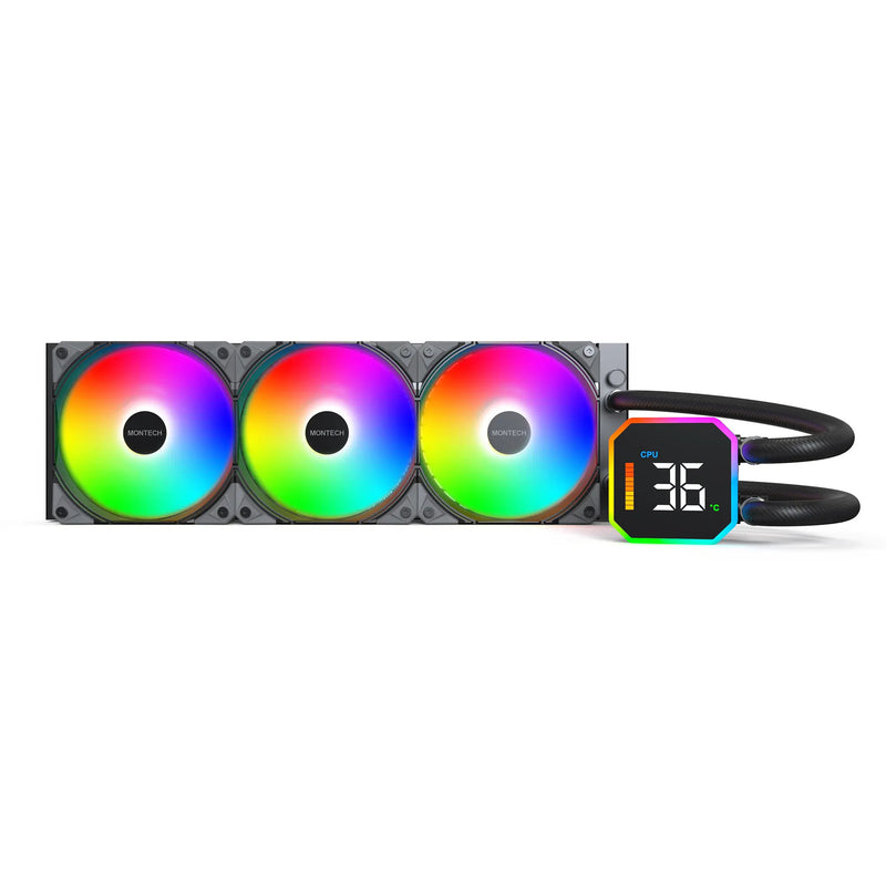 Load image into Gallery viewer, Montech hyperflow digital 360 waterkoeling (zwart)