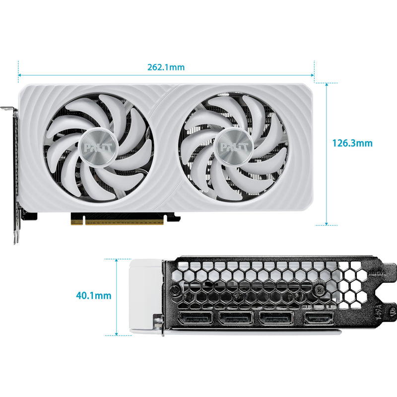 Afbeelding laden in galerijviewer, Palit geforce rtx 5060 oc white 8gb grafische kaart (wit, dlss 4, 3x displayport, 1x hdmi 2.1)