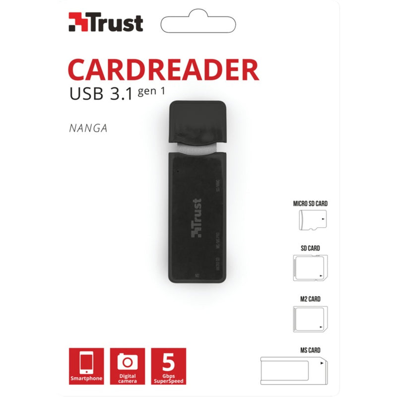 Load image into Gallery viewer, Trust nanga usb 3.1 cardreader kaartlezer (zwart)