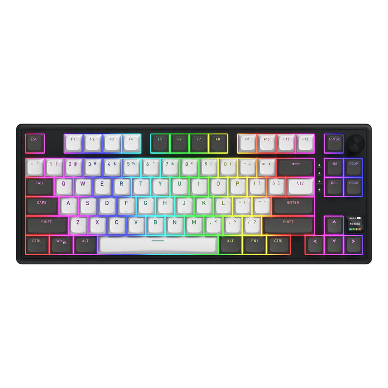 Load image into Gallery viewer, Hator skyfall pro wireless rgb mechanisch gaming toetsenbord (zwart, us lay-out (qwerty), hator aurum vanilla silent, 80% (tkl), rgb, double-shot pbt, hot-swap, 2.4ghz | bluetooth | usb-c)