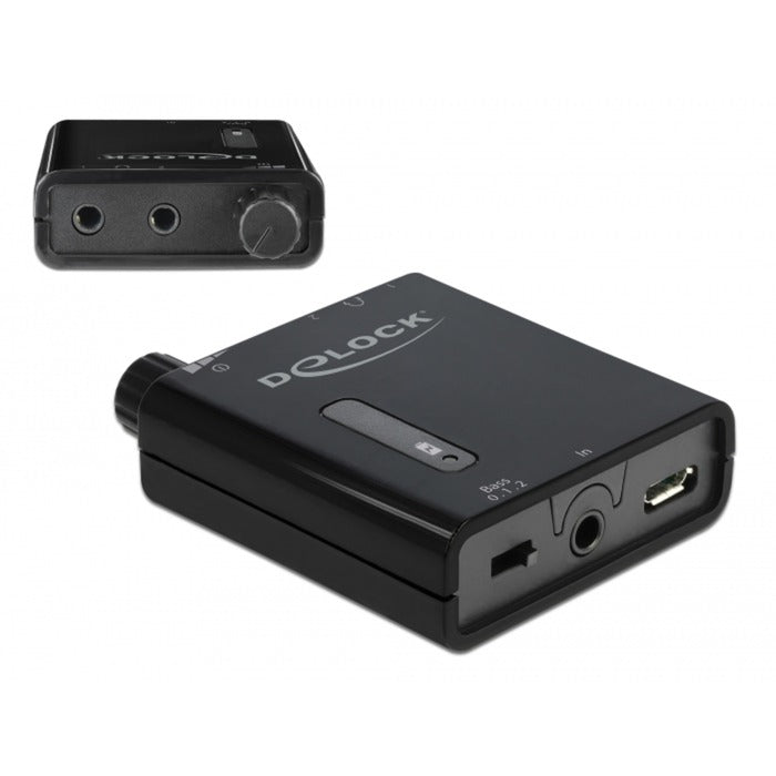 Load image into Gallery viewer, Delock portable stereo hoofdtelefoon versterker (zwart)