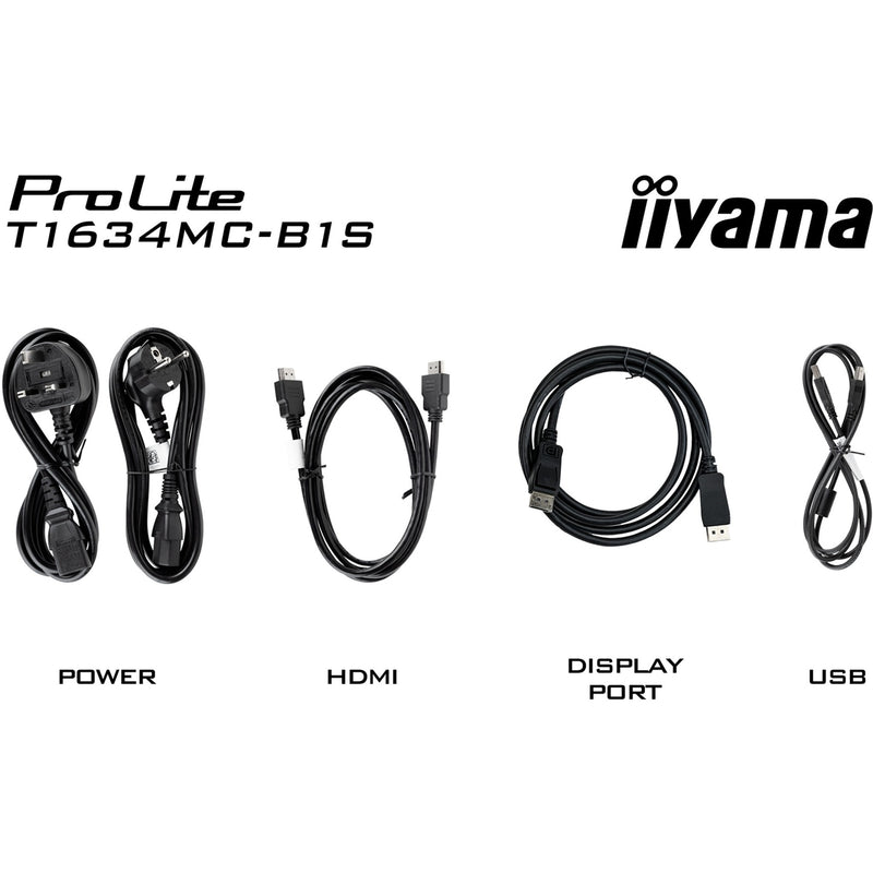 Load image into Gallery viewer, Iiyama prolite t1634mc-b1s 16 touchscreen monitor (zwart (mat), hdmi, displayport, vga)