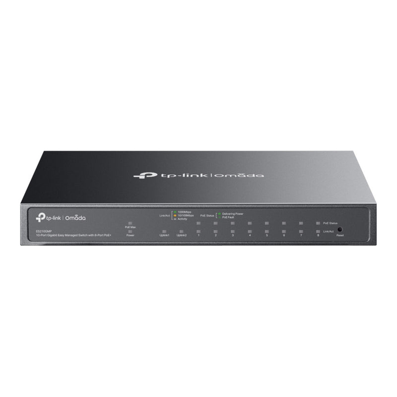 Load image into Gallery viewer, Tp-link omada es210gmp 10-poort gigabit easy managed switch (zwart, 8x poe+, 1x gigabit sfp)
