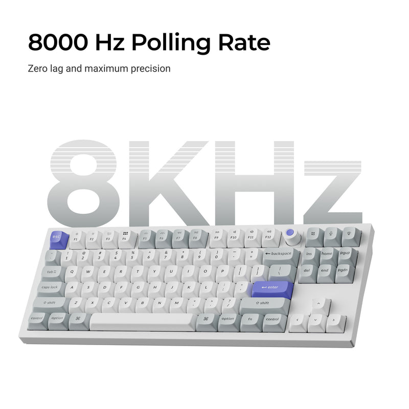 Load image into Gallery viewer, Keychron q3 he 8k magnetic switch keyboard (wit, us lay-out (qwerty), ultra-fast lime, 80% (tkl) , rgb, hot swap, 8k)