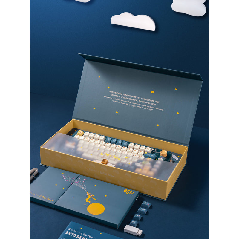 Afbeelding laden in galerijviewer, Iqunix zx75 sky encounter wireless mechanical keyboard (blauw, us lay-out (qwerty), iqunix silent rose, 75%, rgb leds, hot-swappable, double-shot pbt, 2.4ghz | bluetooth 5.1 | usb-c)