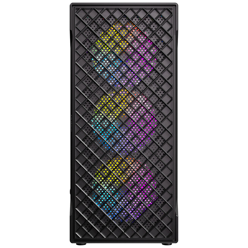 Load image into Gallery viewer, Antec vx320 argb midi tower behuizing (zwart | 3x usb-a | tempered glass)