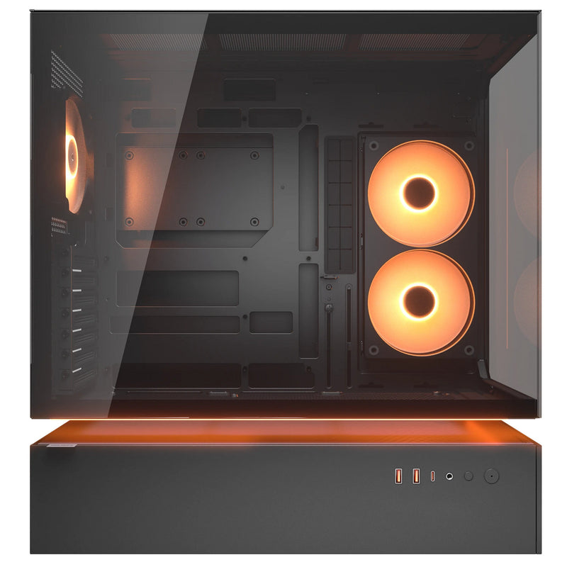 Afbeelding laden in galerijviewer, Cougar cfv235 midi tower behuizing (zwart | 2x usb-a | 1x usb-c | rgb | tempered glass)