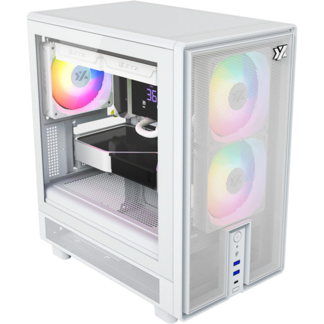 Afbeelding laden in galerijviewer, Xyz pc gear atom midi tower behuizing (wit | 2x usb-a | 1x usb-c | tempered glass)