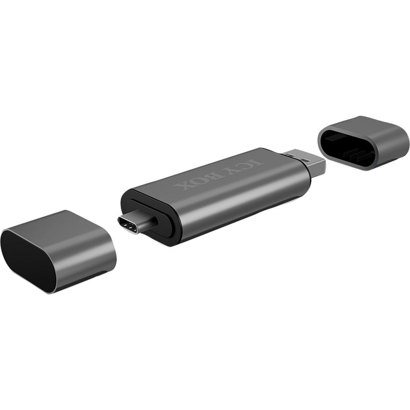 Load image into Gallery viewer, Icy box ib-cr200-c externe cardreader met multi-usb connector kaartlezer (antraciet)