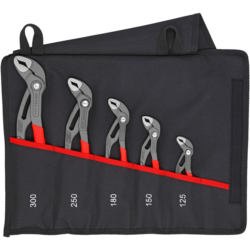 Load image into Gallery viewer, Knipex cobra-set 5-delig 00 19 55 s5 tangenset (rood, gekartelde greepvlakken, geïntegreerde klembeveiliging)