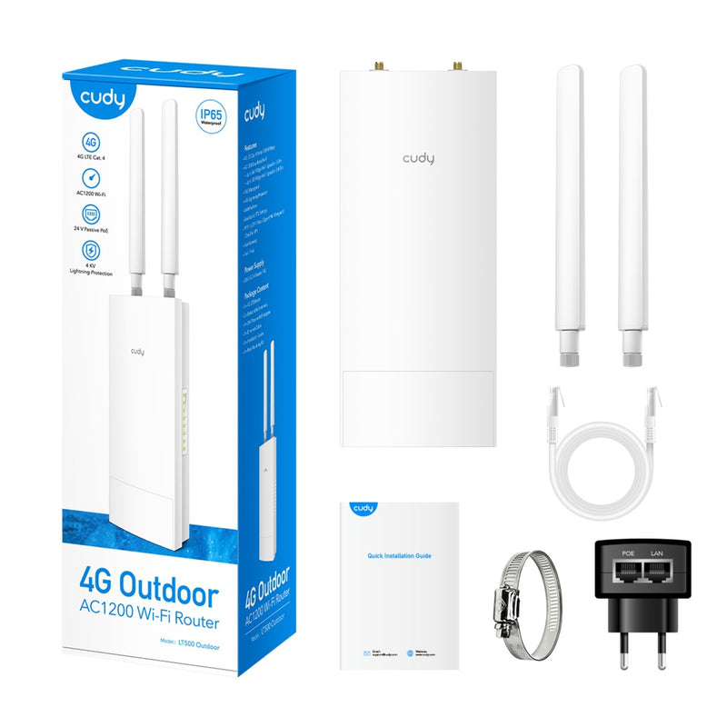 Load image into Gallery viewer, Cudy indoor outdoor 4g ac1200 wi-fi router (wit)