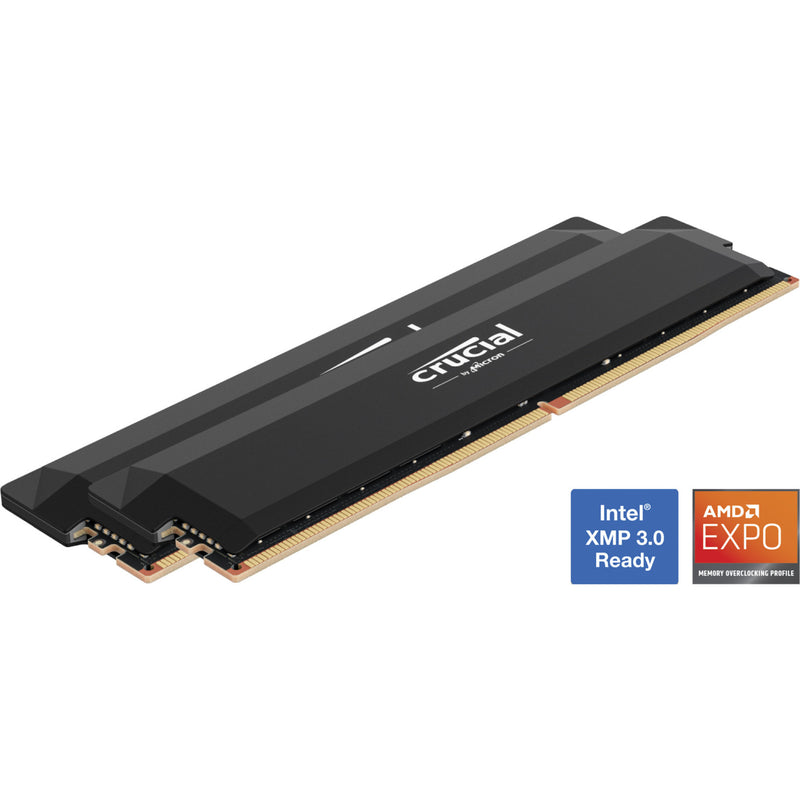 Load image into Gallery viewer, Crucial 64 gb ddr5-6000 (2x 32 gb) dual-kit werkgeheugen (zwart, cp2k32g60c40u5b, pro oc, xmp 3.0, expo)