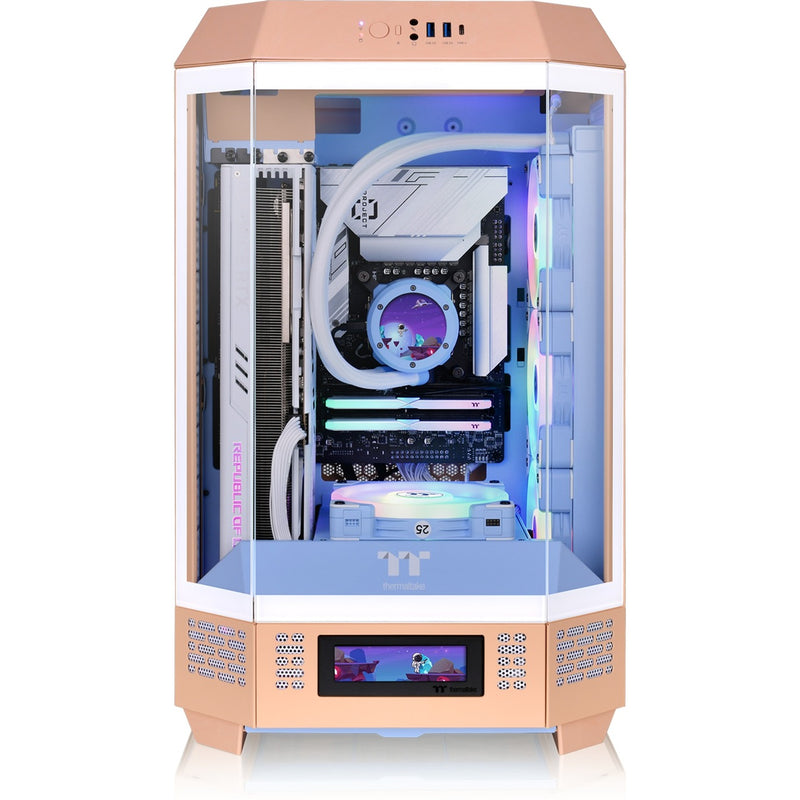 Load image into Gallery viewer, Thermaltake the tower 300 - peach fuzz mini tower behuizing (perzik | 3x usb-a | tempered glass)