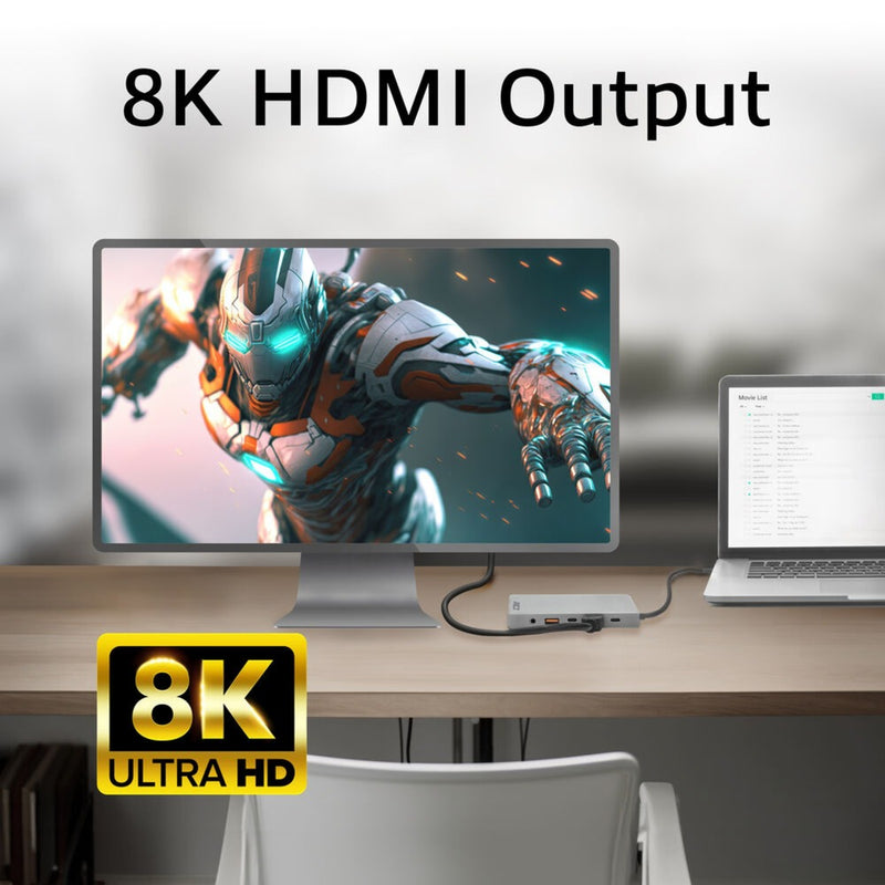 Load image into Gallery viewer, Act connectivity usb-c 4k 8k 60hz dockingstation (grijs)