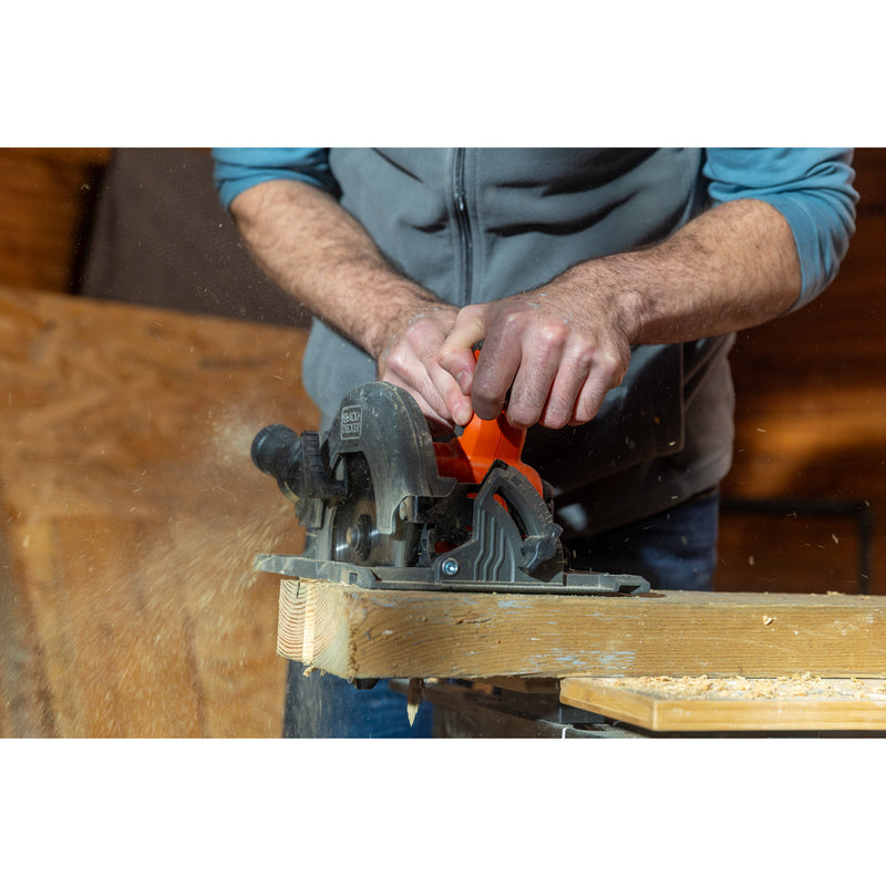 Afbeelding laden in galerijviewer, Black+decker 18v brushless cirkelzaag 165mm handcirkelzaag (zwart oranje, accu en oplader niet inbegrepen)