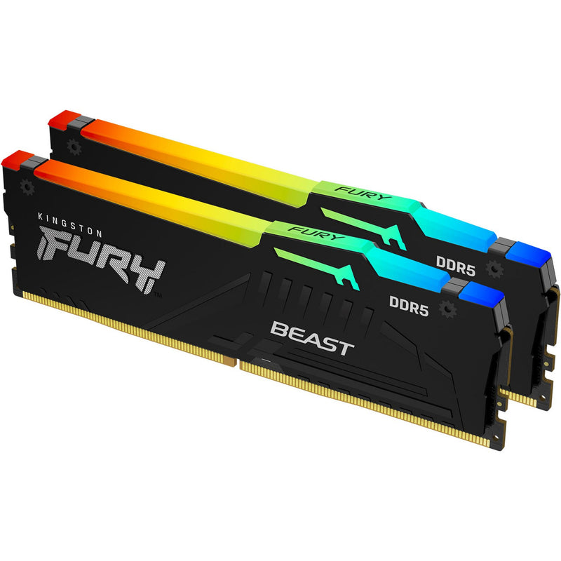 Load image into Gallery viewer, Kingston fury beast rgb 64 gb ddr5-5600 (2x 32 gb) werkgeheugen (zwart, kf556c40bb2ak2-64, xmp 3.0, expo)