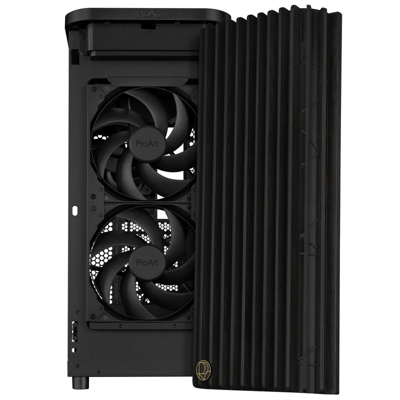 Load image into Gallery viewer, Asus proart pa401 wood edition - metal panel midi tower behuizing (zwart | 2x usb-a | 1x usb-c)