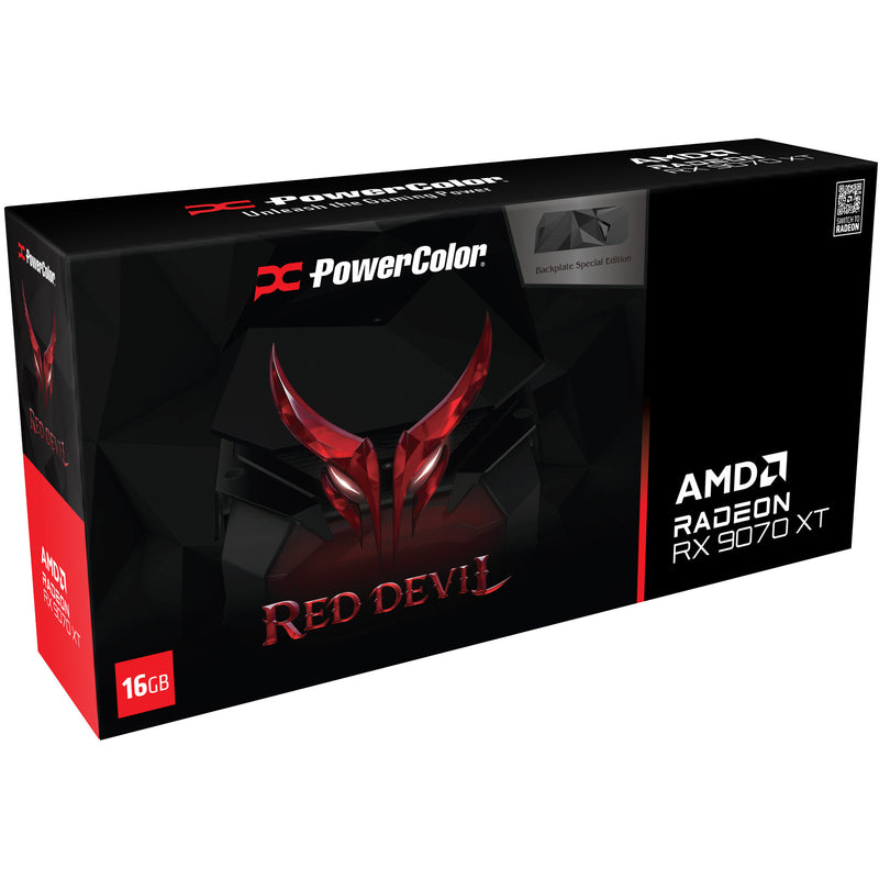 Afbeelding laden in galerijviewer, Powercolor radeon rx 9070 xt red devil 16gb oc backplate special edition grafische kaart (zwart, rdna4, gddr6, 3x displayport, 1x hdmi)