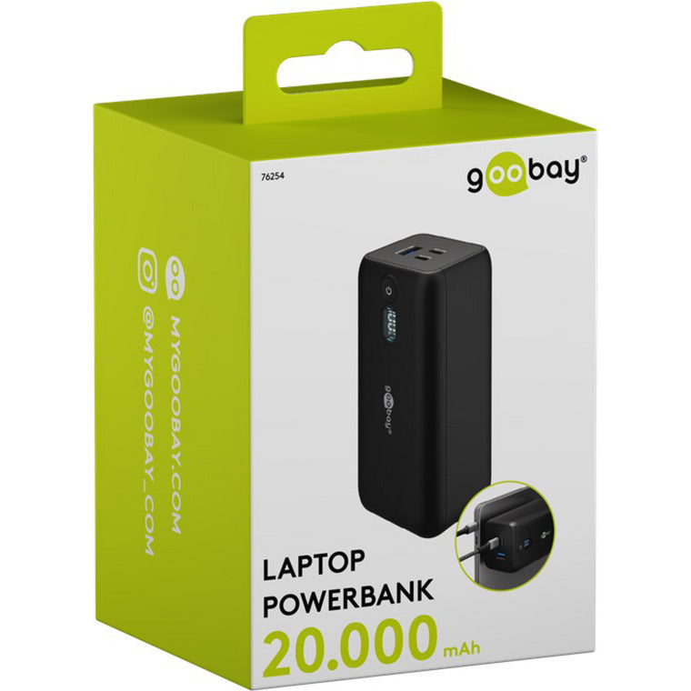 Load image into Gallery viewer, Goobay laptop powerbank (zwart, 20,000 mah, power delivery)