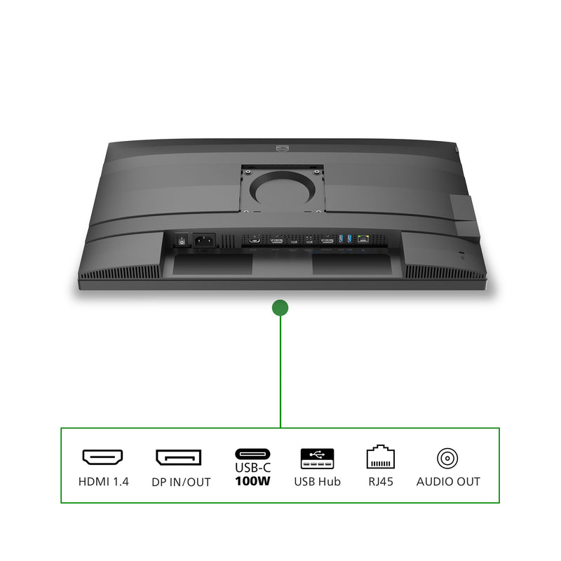 Load image into Gallery viewer, Philips 24b2g5301 23.8 monitor (zilver zwart, vga, hdmi, displayport, usb-c, lan, audio, 100 hz)