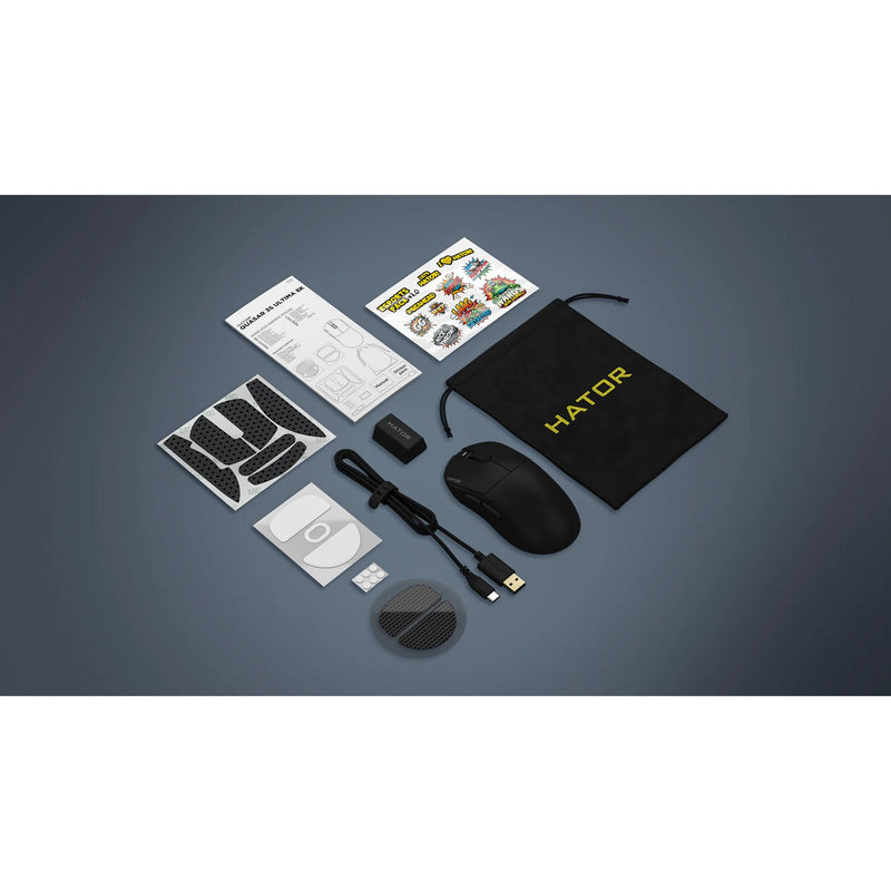 Load image into Gallery viewer, Hator quasar 3s ultima 8k wireless gaming muis (zwart, 30 000 dpi, 2.4 ghz bluetooth usb)