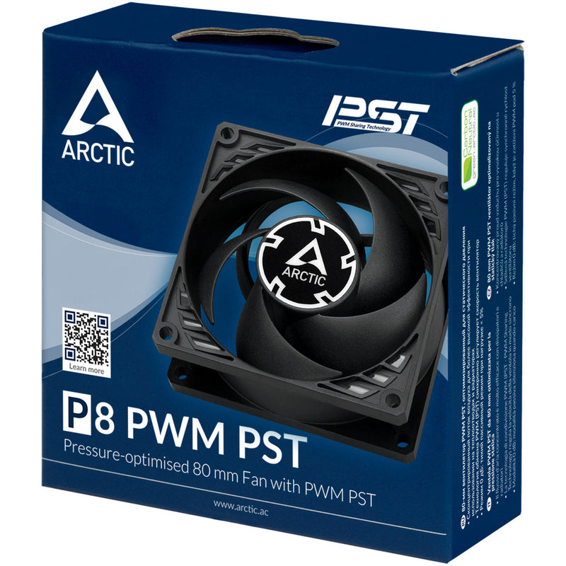 Load image into Gallery viewer, Arctic p8 pwm pst case fan (zwart, 80 x 80 x 25 mm)