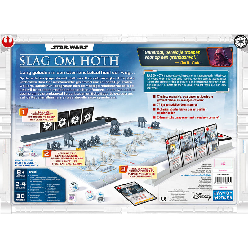 Load image into Gallery viewer, Asmodee star wars: slag om hoth bordspel (nederlands, 2 - 4 spelers, 30 minuten, vanaf 8 jaar)