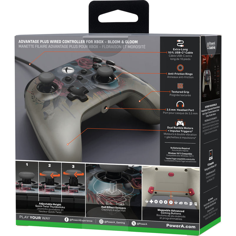 Load image into Gallery viewer, Powera advantage plus bedrade controller voor xbox series x|s - bloom gloom (zilver, xbox series x|s, xbox one, pc)