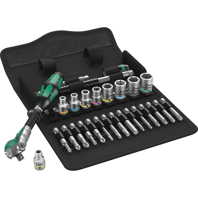 Load image into Gallery viewer, Wera 8100 sa 6 zyklop speed-ratelset 1 4 gereedschapsset (28-delig)