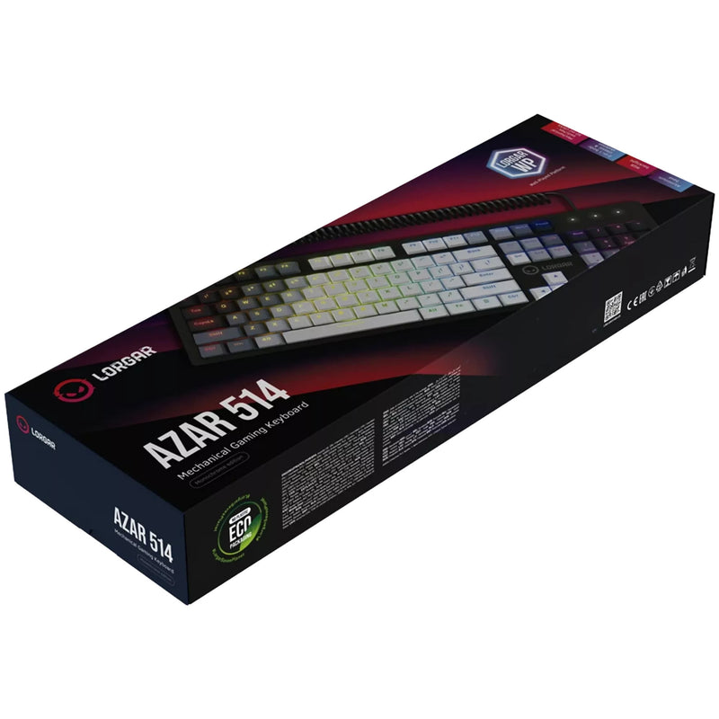 Afbeelding laden in galerijviewer, Lorgar azar 514 rgb mechanisch gaming toetsenbord (wit, us lay-out (qwerty), logar dream, 100%, rgb)