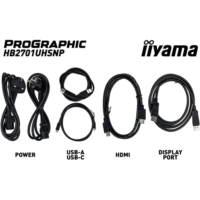 Load image into Gallery viewer, Iiyama prographic hb2701uhsnp-b1 27 4k uhd monitor (zwart (mat), hdmi, displayport, usb-c, audio)