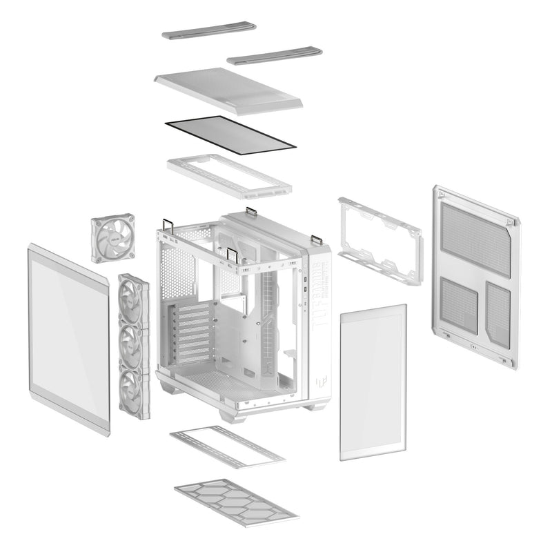 Afbeelding laden in galerijviewer, Asus tuf gaming gt502 horizon argb midi tower behuizing (wit | 3x usb-a | 1x usb-c | tempered glass)