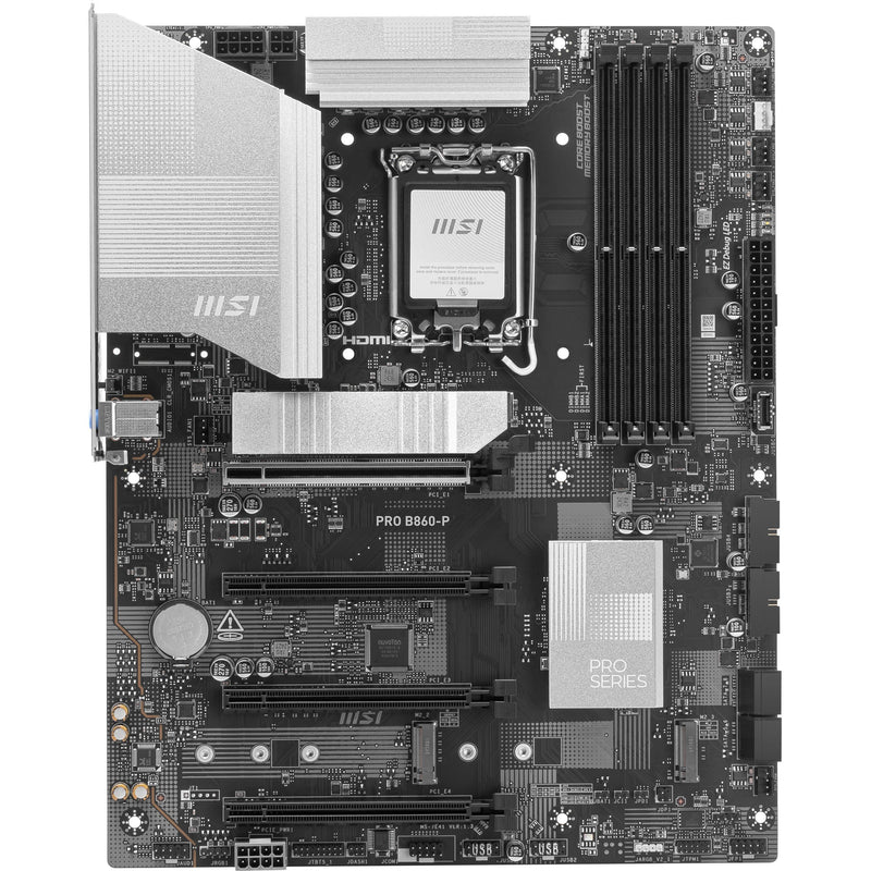 Load image into Gallery viewer, Msi pro b860-p socket 1851 moederbord (zilver, raid, 5gb-lan, sound, atx)
