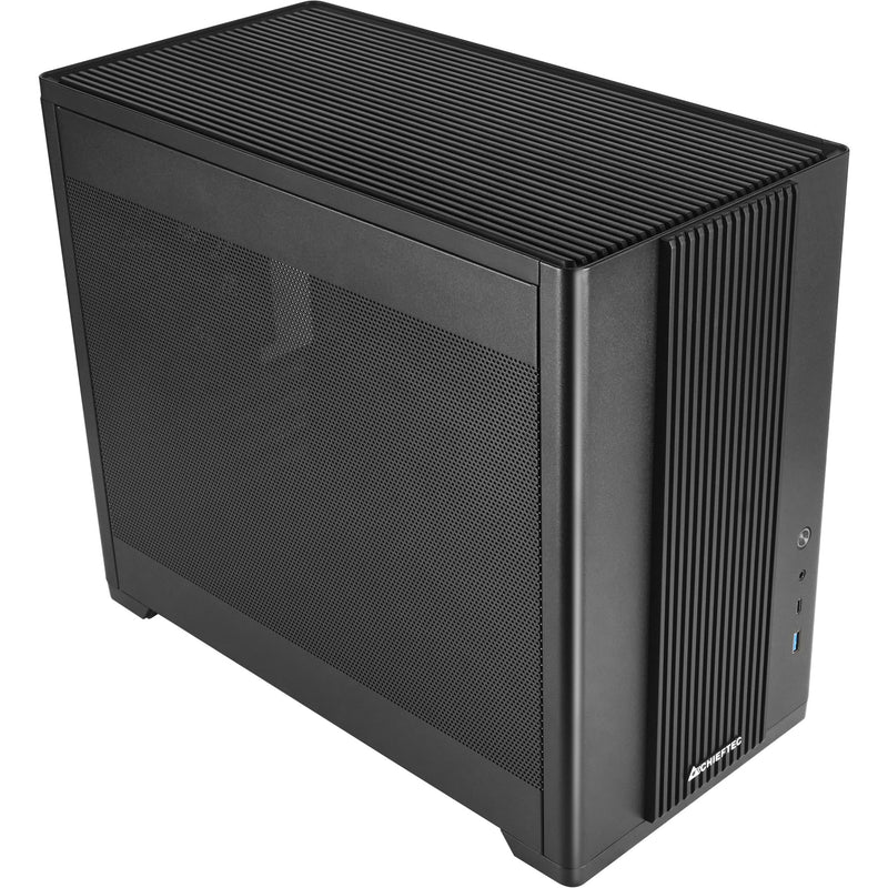 Afbeelding laden in galerijviewer, Chieftec bx-mesh mini tower behuizing (zwart | 1x usb-a | 1x usb-c | tempered glass)