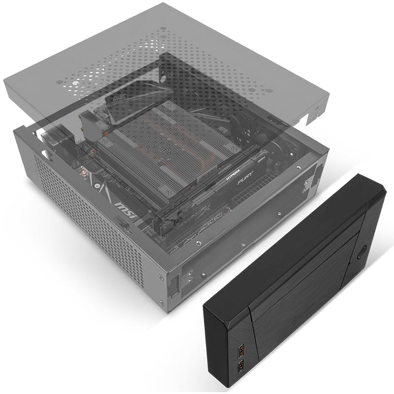 Afbeelding laden in galerijviewer, Silverstone sst-ml10b htpc behuizing (zwart | 2x usb-a)