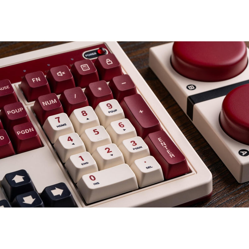 Afbeelding laden in galerijviewer, 8bitdo retro mechanical keyboard fami edition (beige, us lay-out (qwerty), kailh box white, 100%, bluetooth low energy, wireless 2.4g, usb)