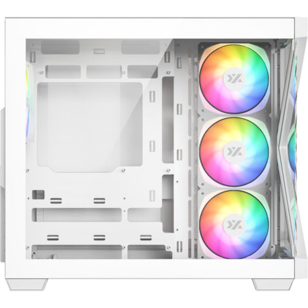 Afbeelding laden in galerijviewer, Xyz pc gear qubex midi tower behuizing (wit | 2x usb-a | 1x usb-c | tempered glass)