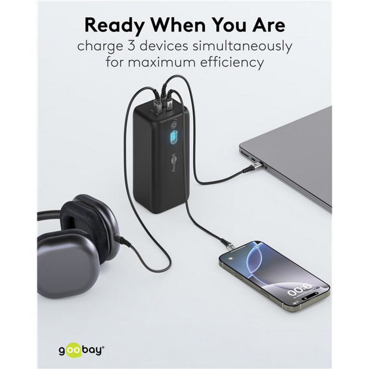 Load image into Gallery viewer, Goobay laptop powerbank (zwart, 20,000 mah, power delivery)
