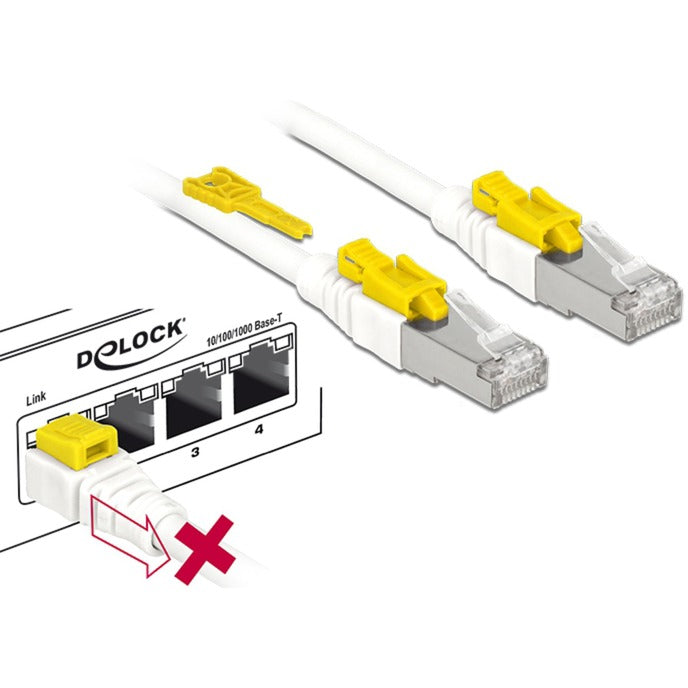 Load image into Gallery viewer, Delock netwerkkabel rj-45 secure met cat.6a (wit, 85335, 5 meter)