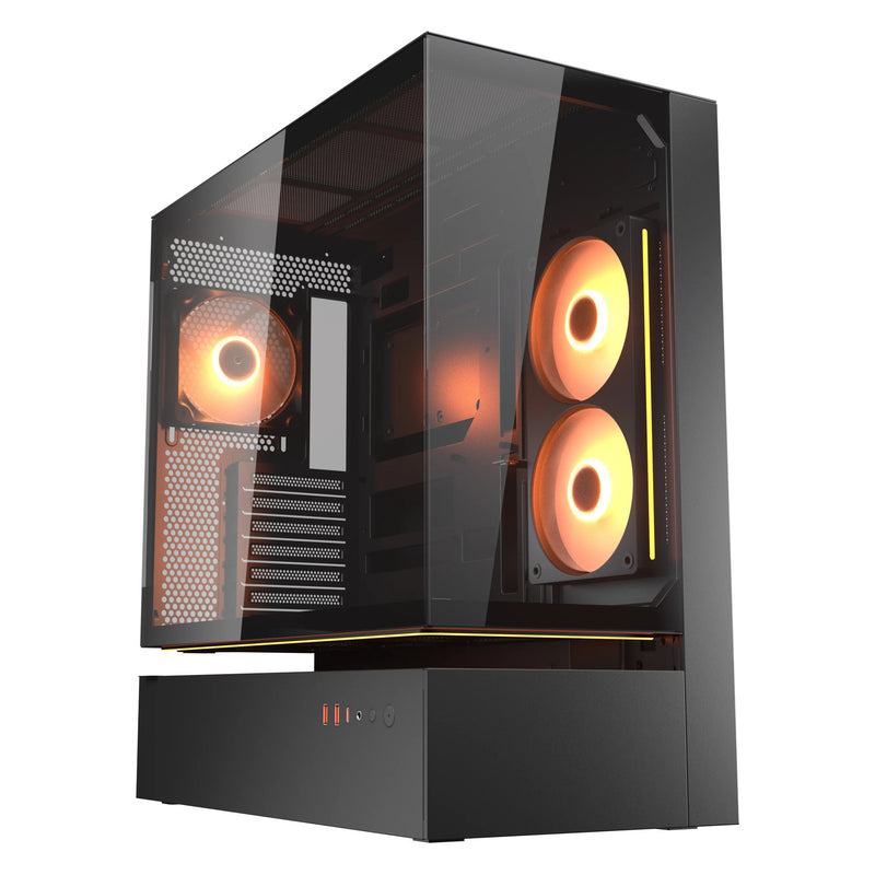 Afbeelding laden in galerijviewer, Cougar cfv235 midi tower behuizing (zwart | 2x usb-a | 1x usb-c | rgb | tempered glass)